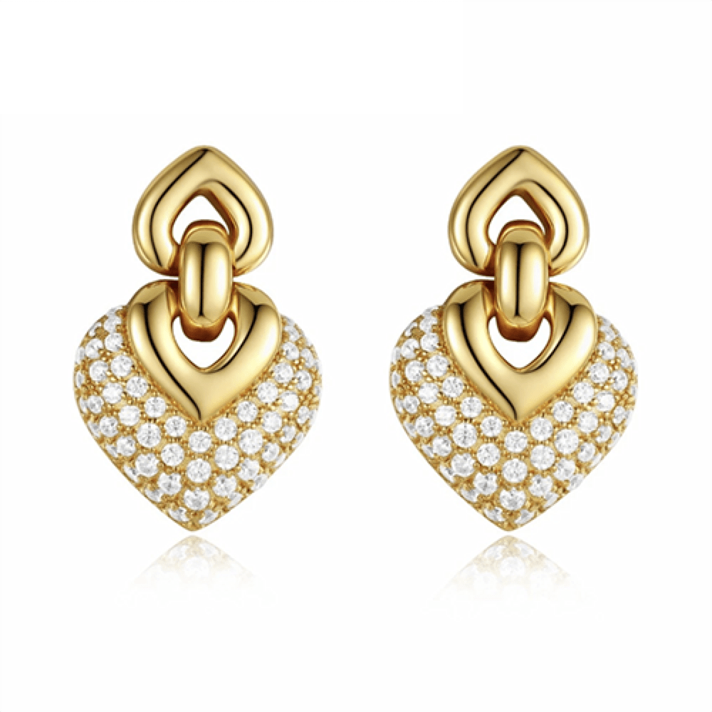 Medieval Peach Heart Earrings For Women Jewelry