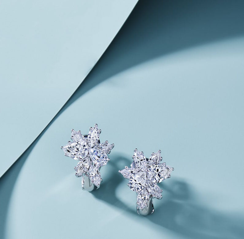 Cluster Diamond Earrings For Women Jewelry