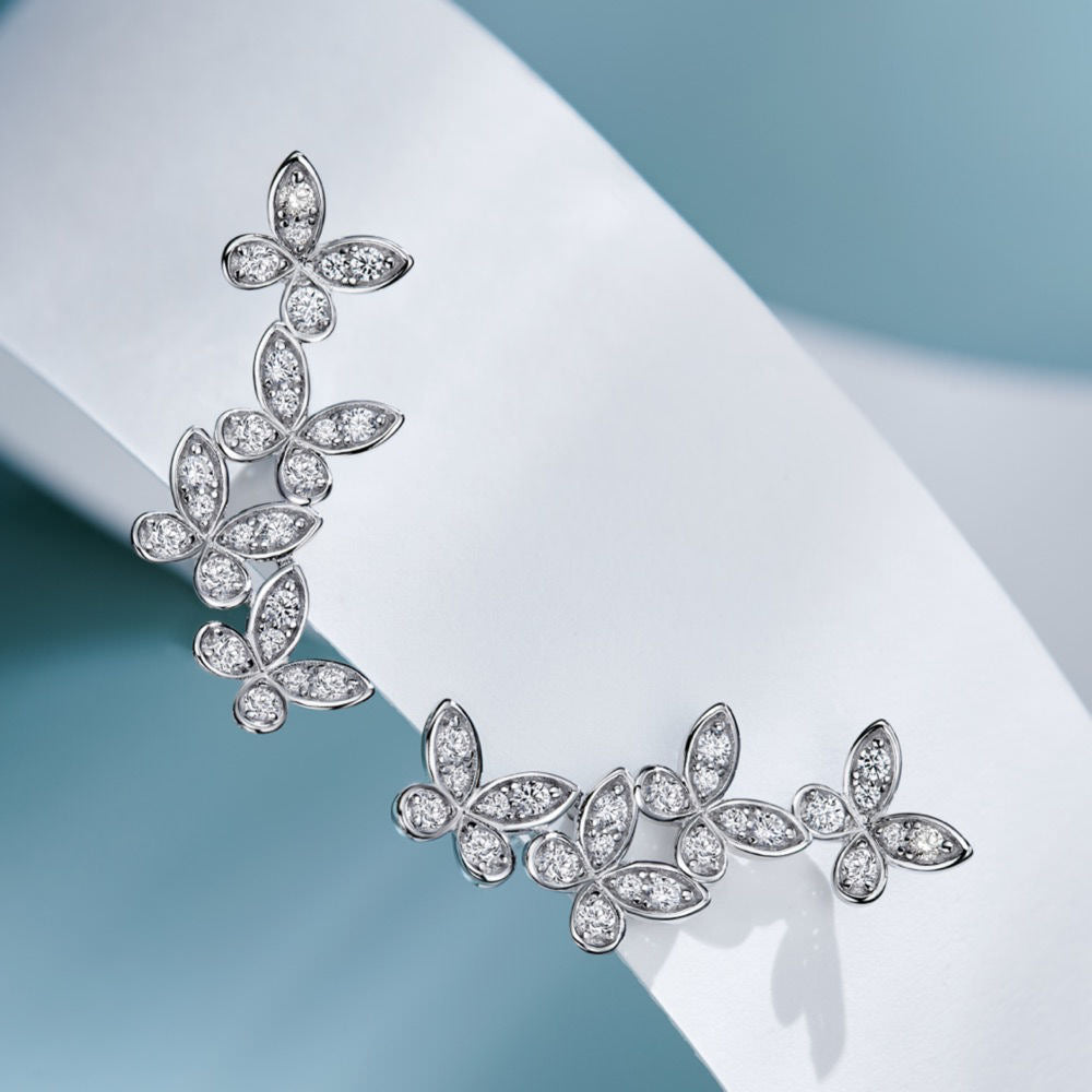 Mini Butterfly Diamond Earrings For Women Jewelry