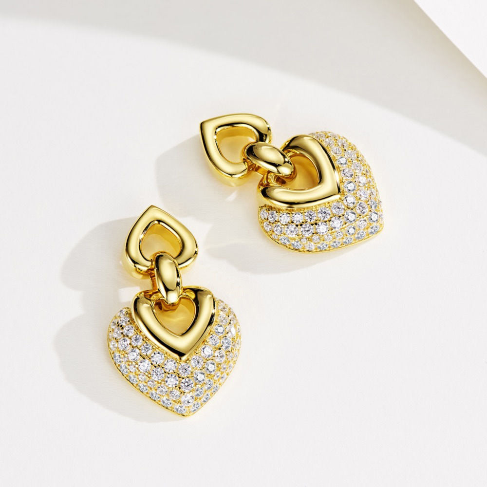 Medieval Peach Heart Earrings For Women Jewelry