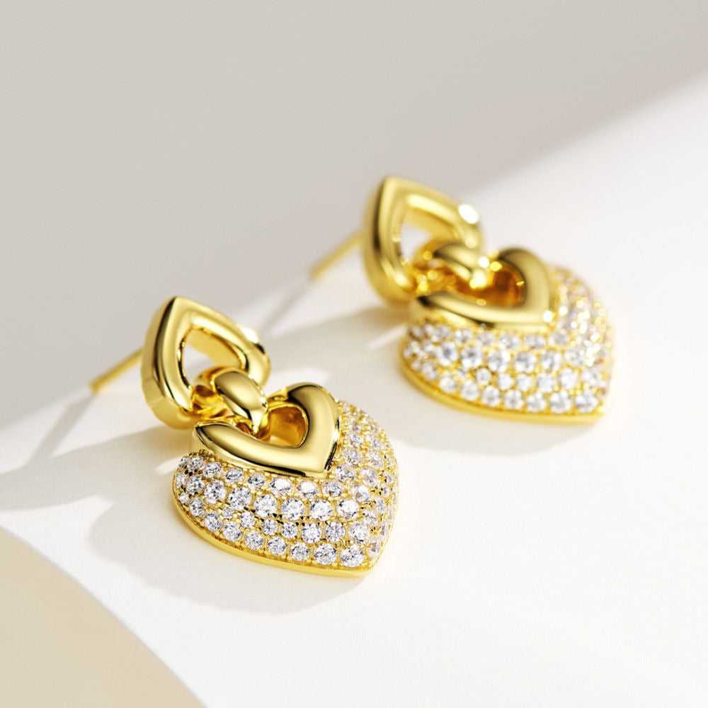 Medieval Peach Heart Earrings For Women Jewelry