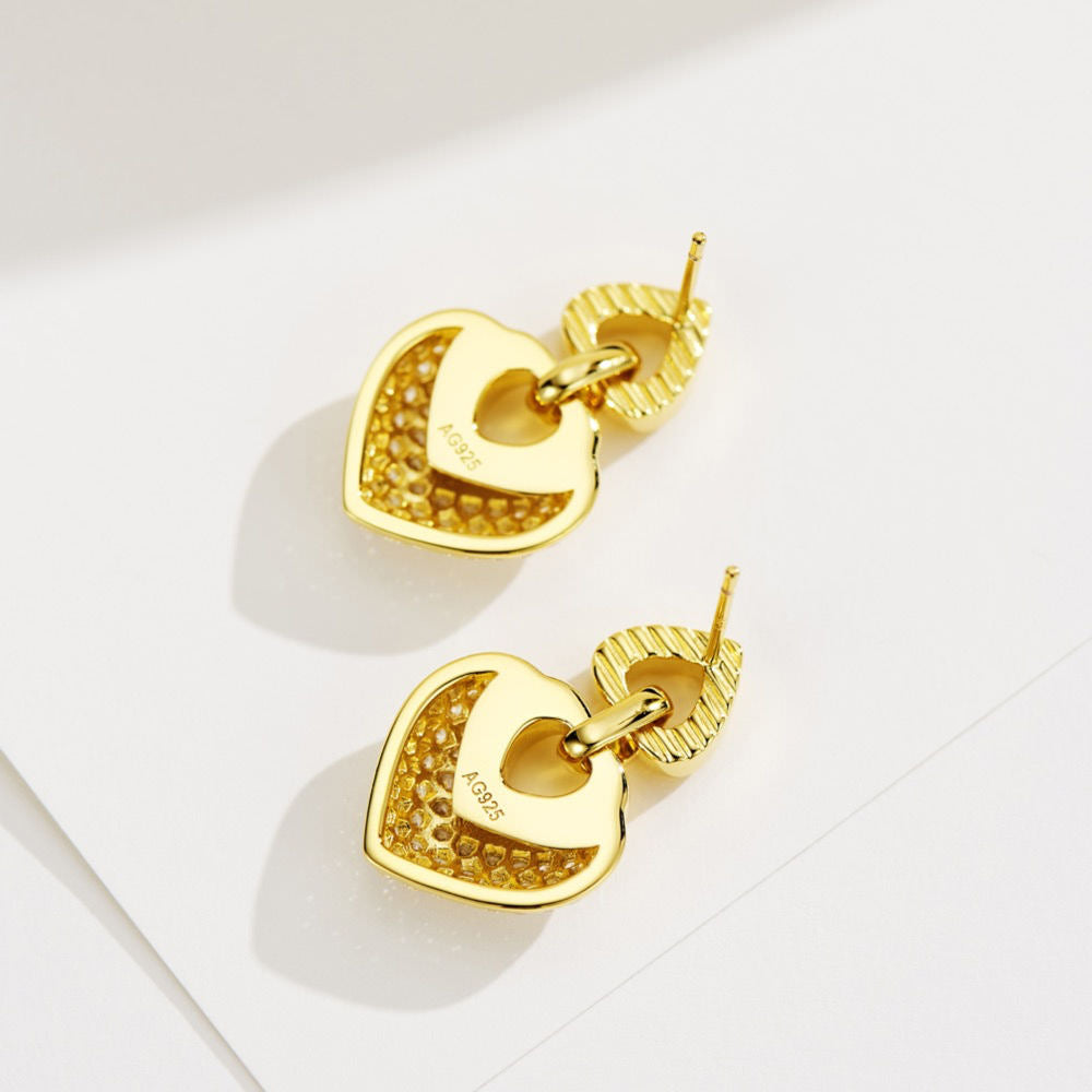 Medieval Peach Heart Earrings For Women Jewelry