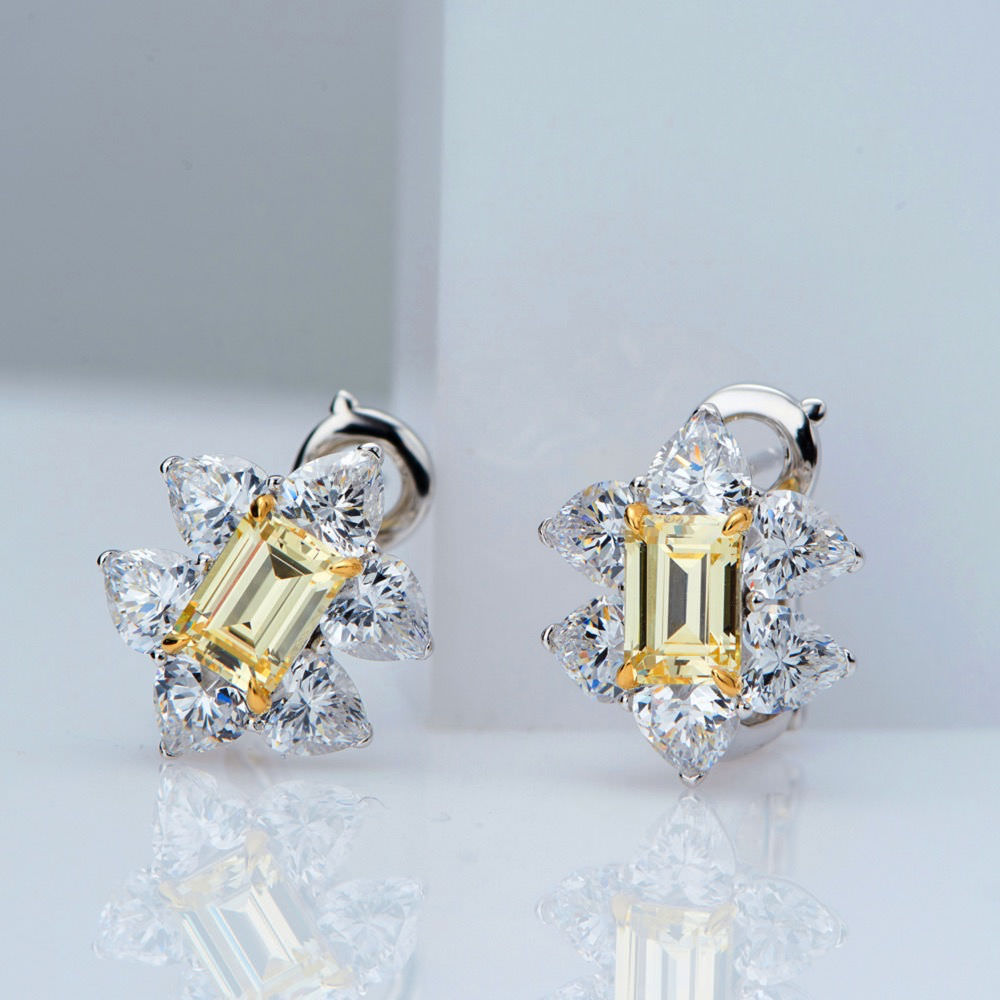 Yellow Diamond Earrings For Women Jewelry