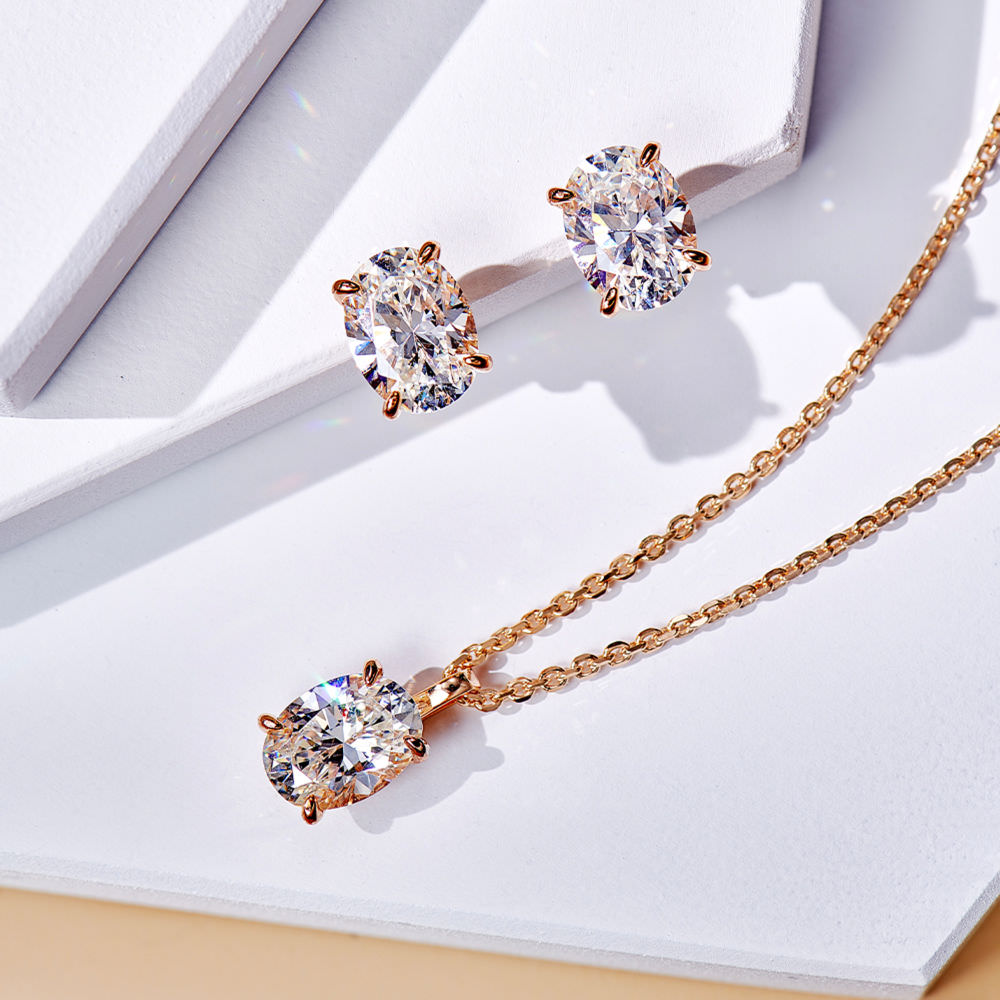 Egg-shaped Diamond Chain For Women Jewelry