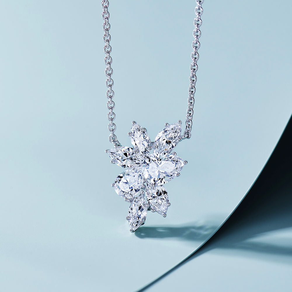 Cluster Diamond Necklace For Women Jewelry