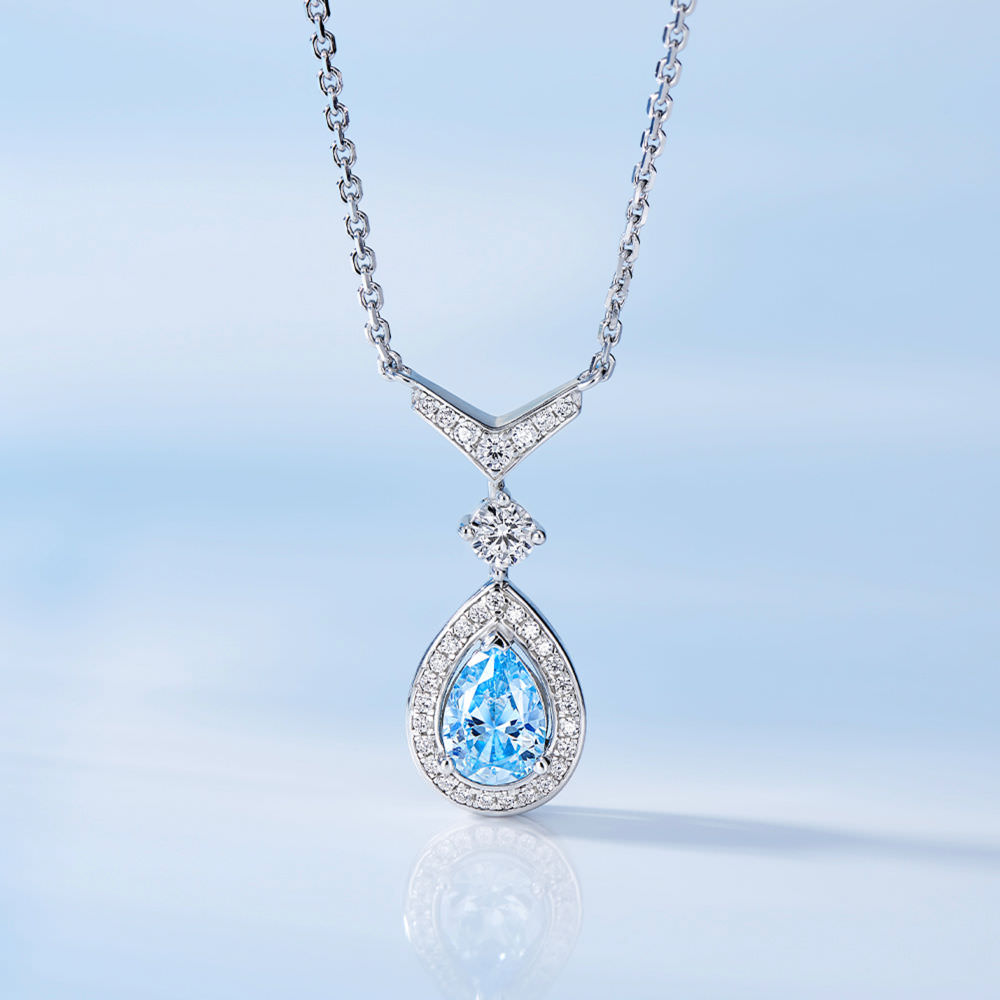 Blue Diamond Necklace For Women Jewelry