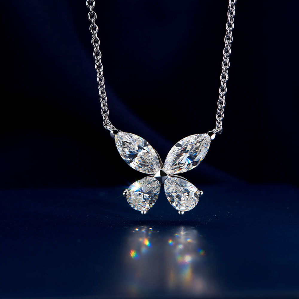 Classic Butterfly Diamond Pendant For Women Jewelry