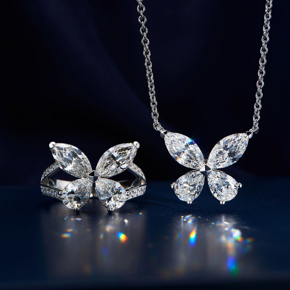 Classic Butterfly Diamond Pendant For Women Jewelry