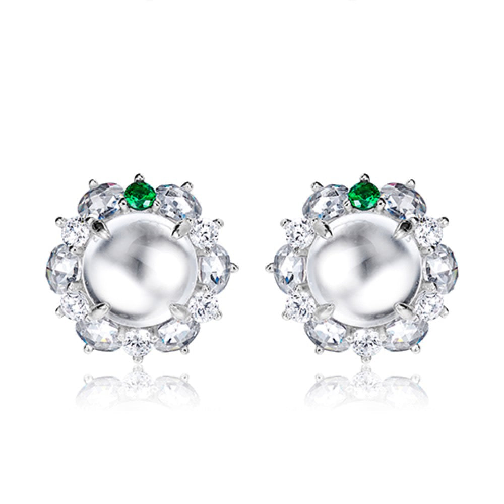 Jade and Diamond Earrings For Women Jewelry