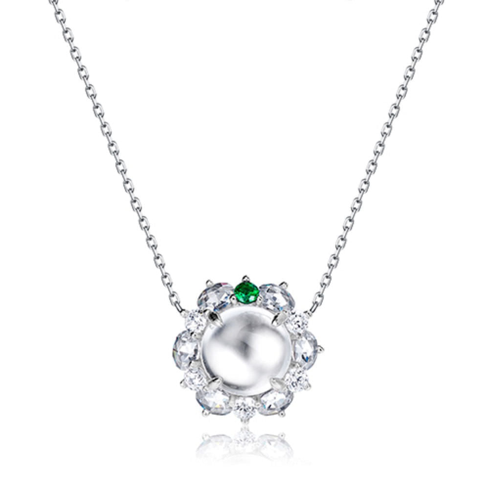 Water Foam Jade Diamond Necklace For Women Jewelry