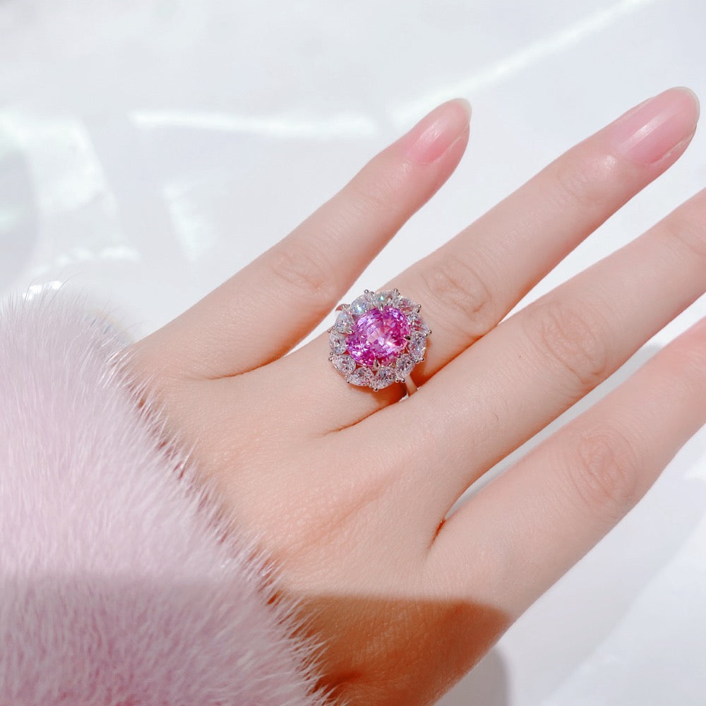 Purple Surround Diamond Ring For Women Jewelry
