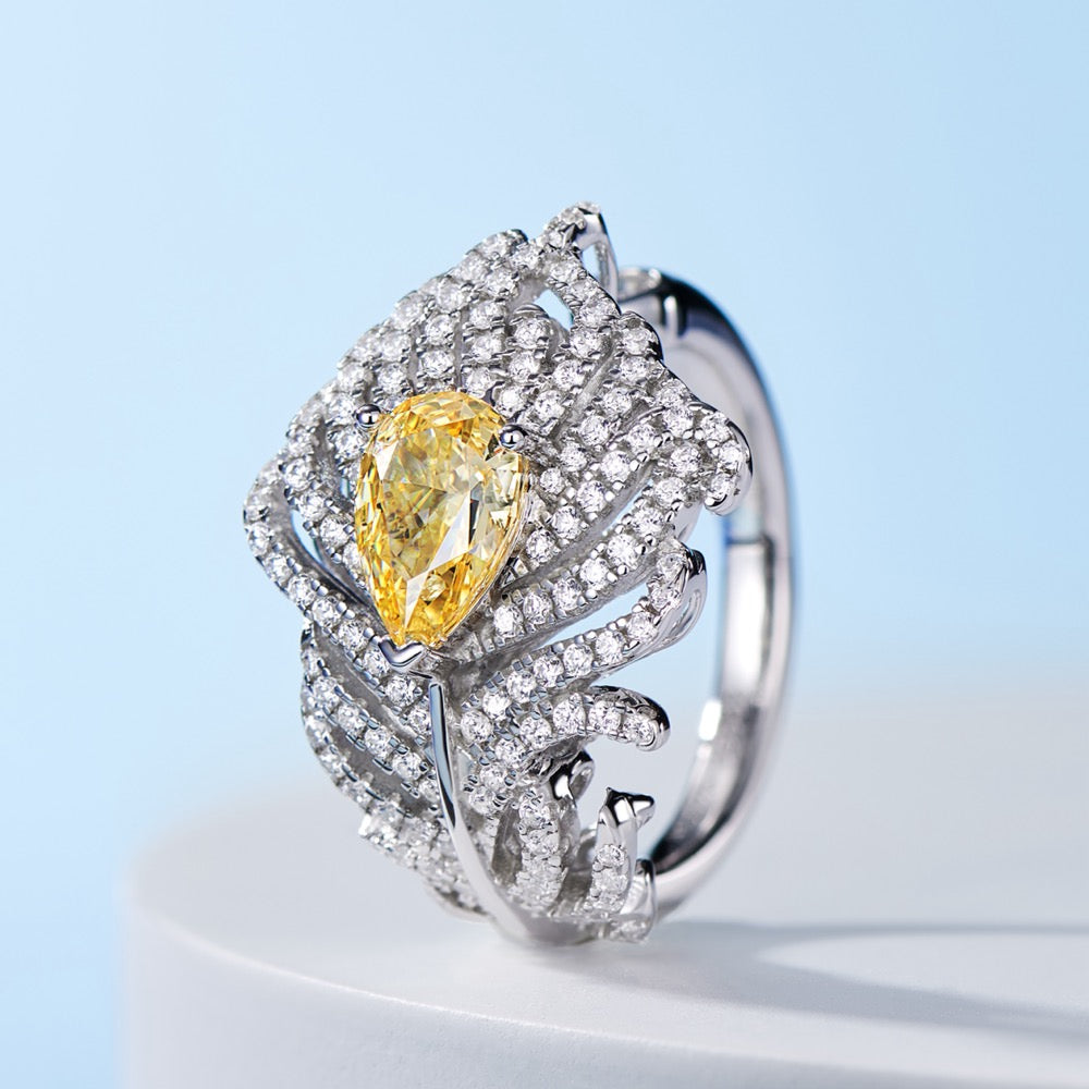 Feather Diamond Ring For Women Jewelry