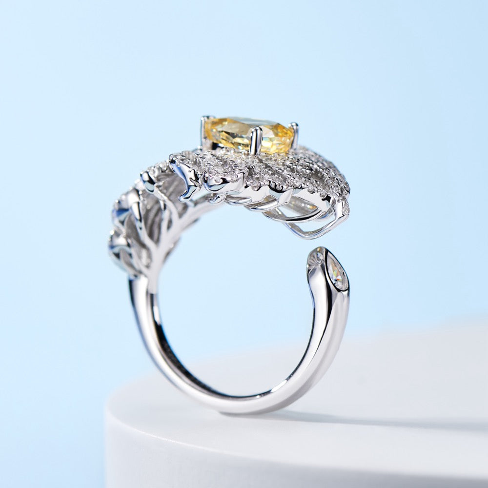 Feather Diamond Ring For Women Jewelry