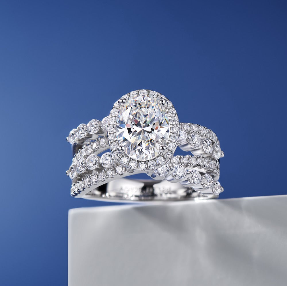 Crossed Diamond Ring For Women Jewelry