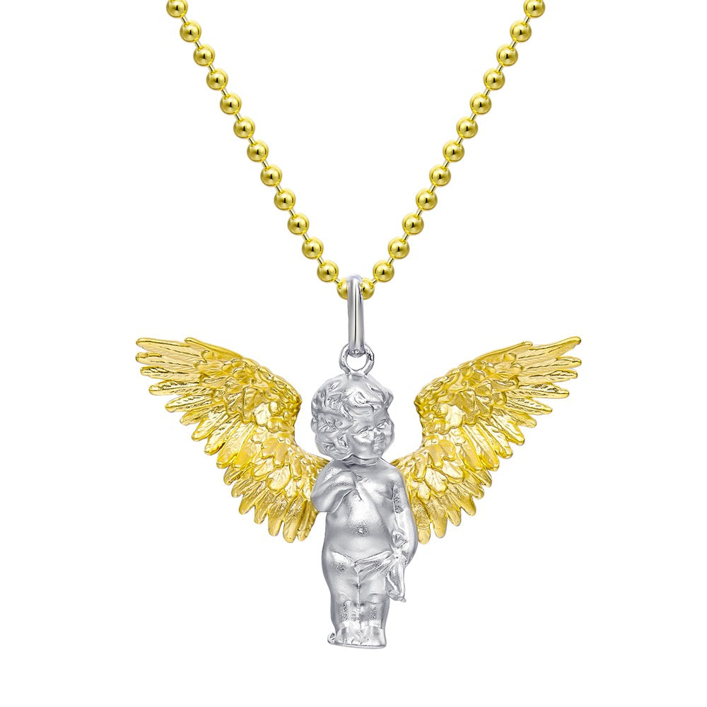 Finger Feart Cherub Necklace For Women Jewelry