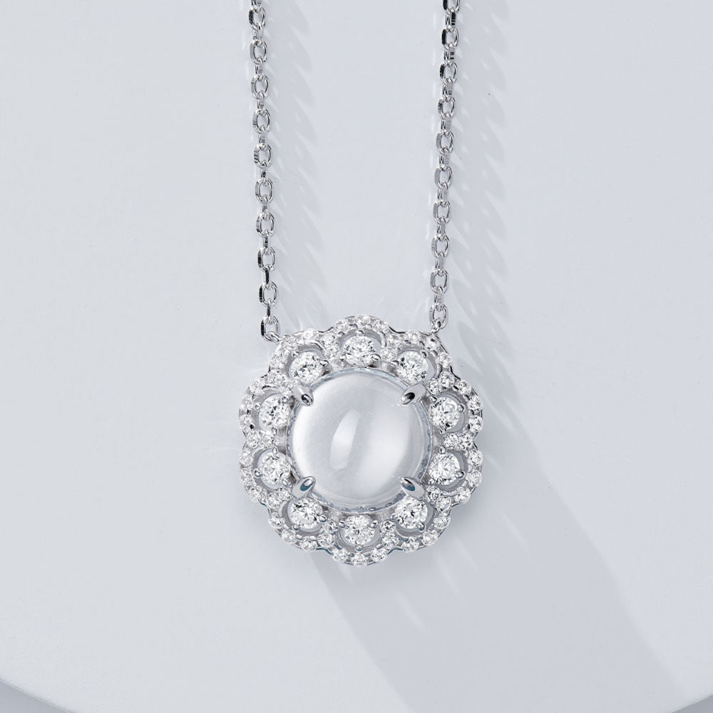 Flower Chalcedony Necklace For Women Jewelry