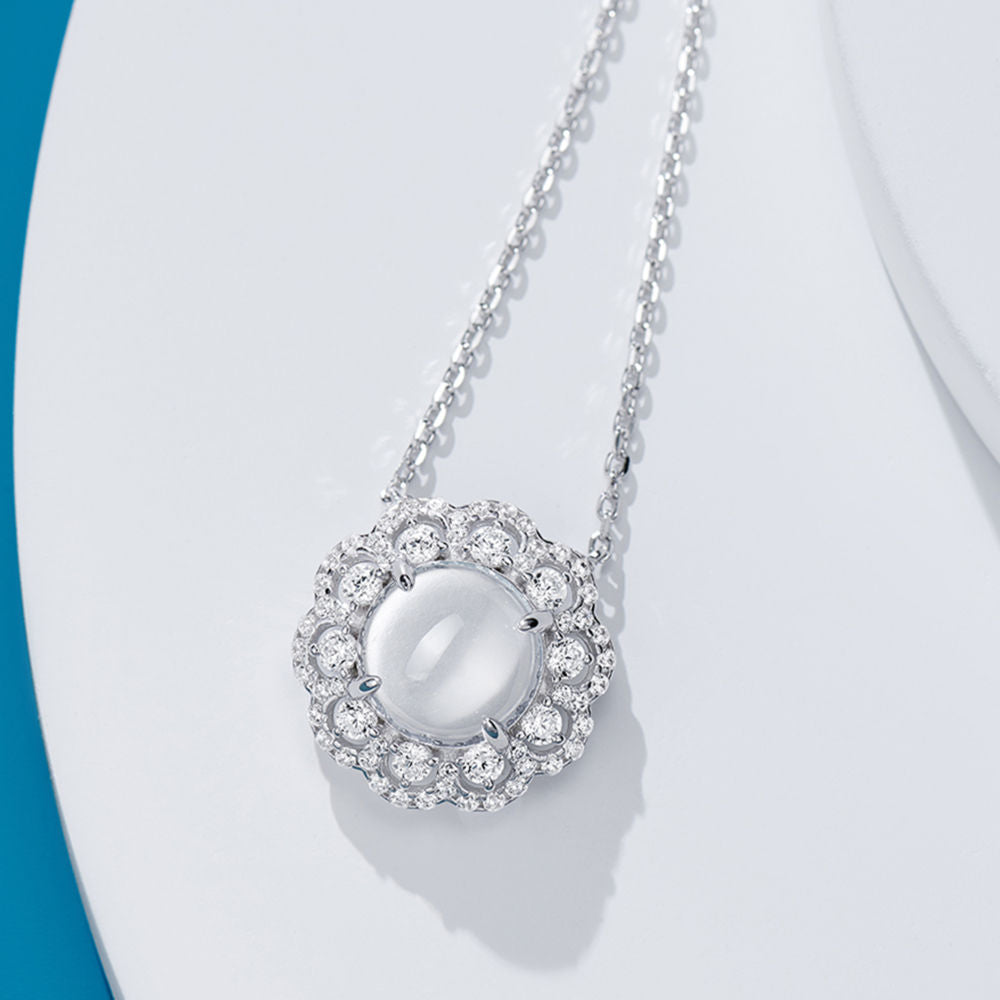 Flower Chalcedony Necklace For Women Jewelry