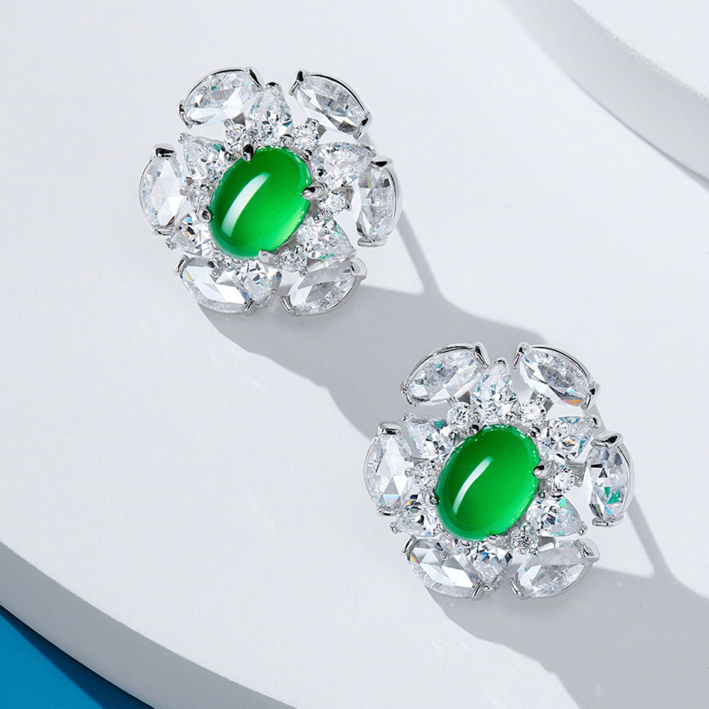 Chrysoprase Fireworks Earrings For Women Jewelry