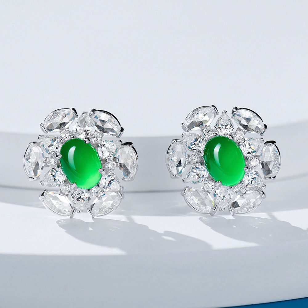 Chrysoprase Fireworks Earrings For Women Jewelry