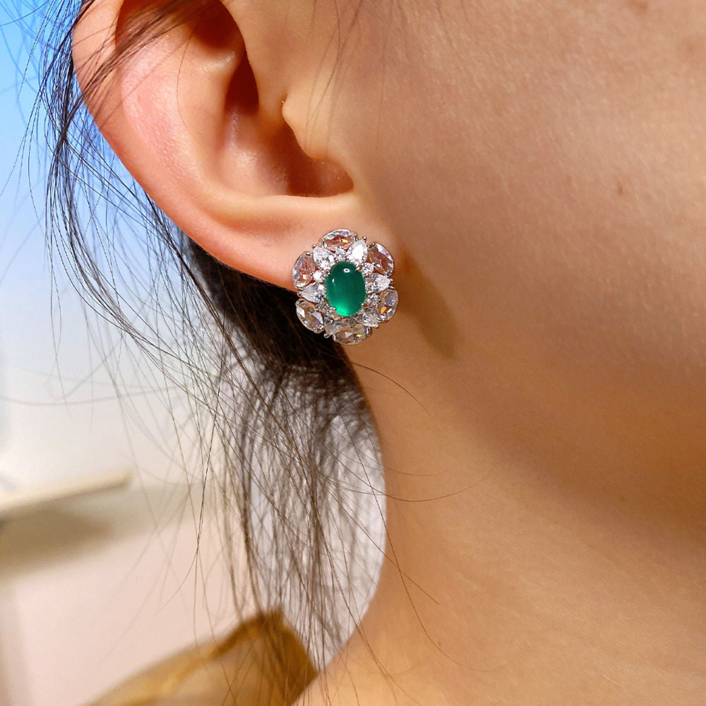 Chrysoprase Fireworks Earrings For Women Jewelry