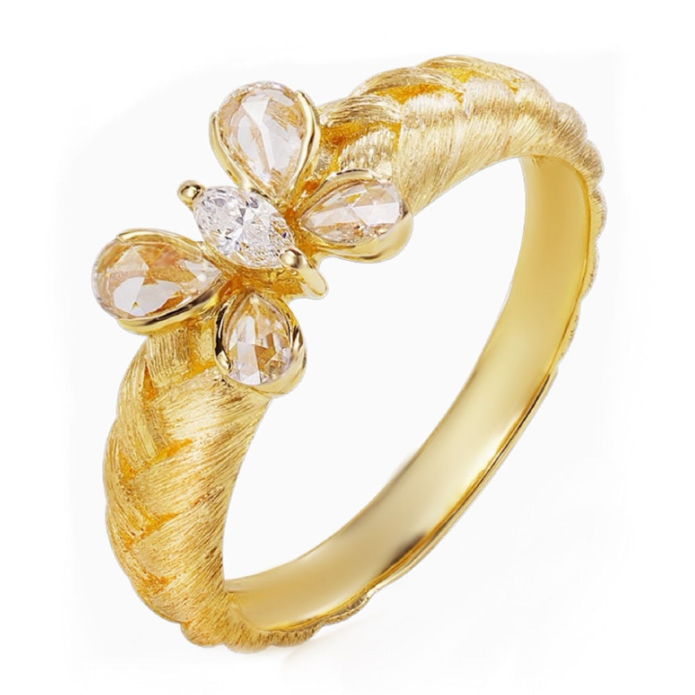 Brushed Butterfly Ring For Women Jewelry