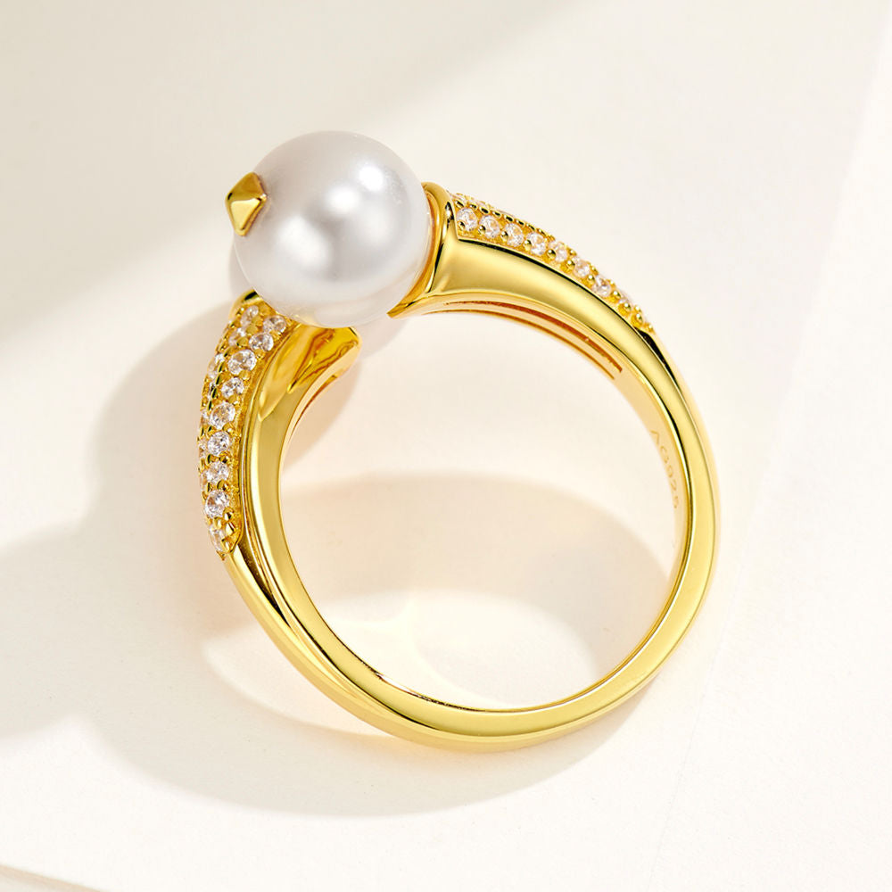 Double Pearl Ring For Women Jewelry