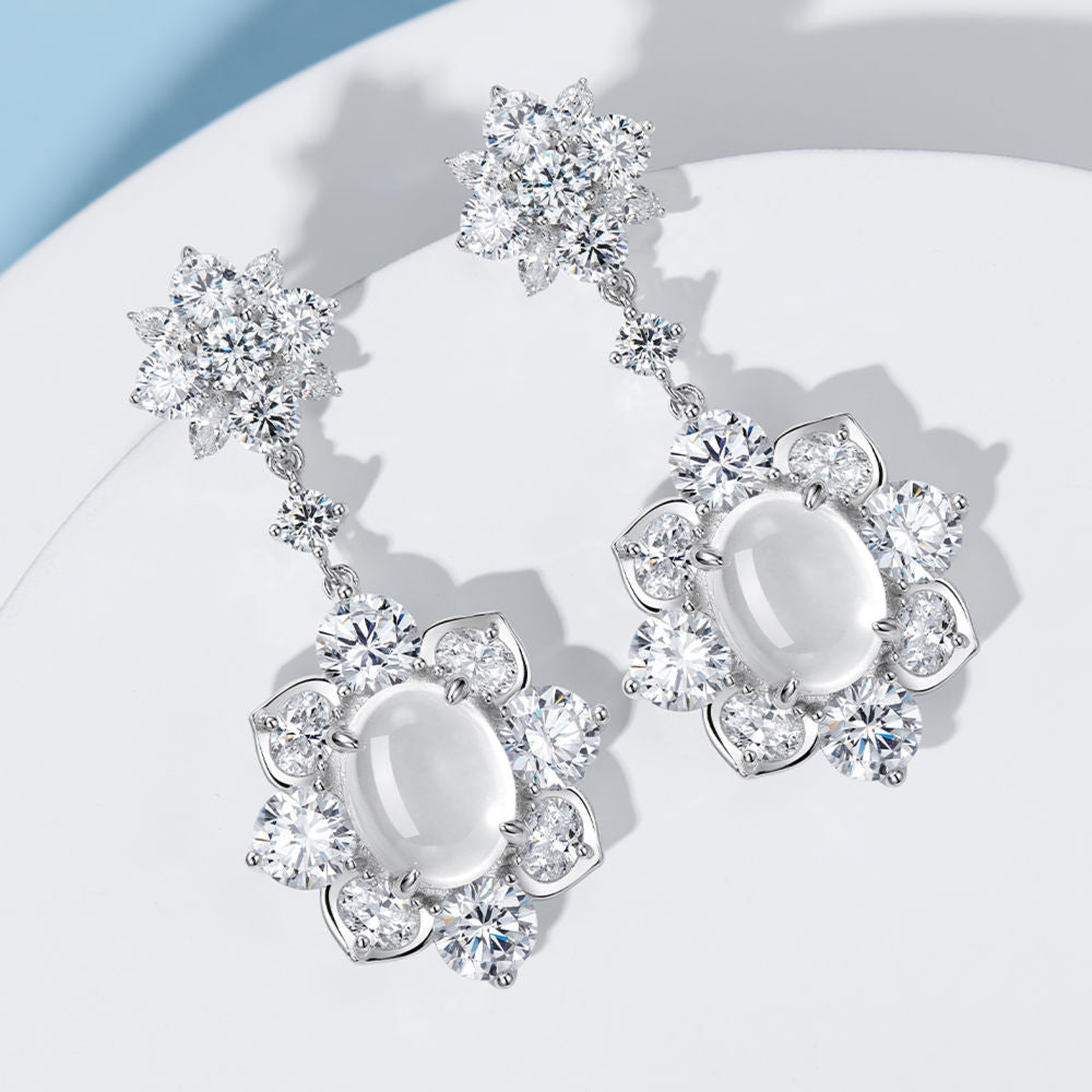 Jade Diamond Earrings For Women Jewelry
