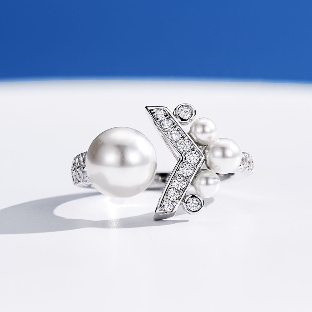 Josephine Pearl Split Ring For Women Jewelry