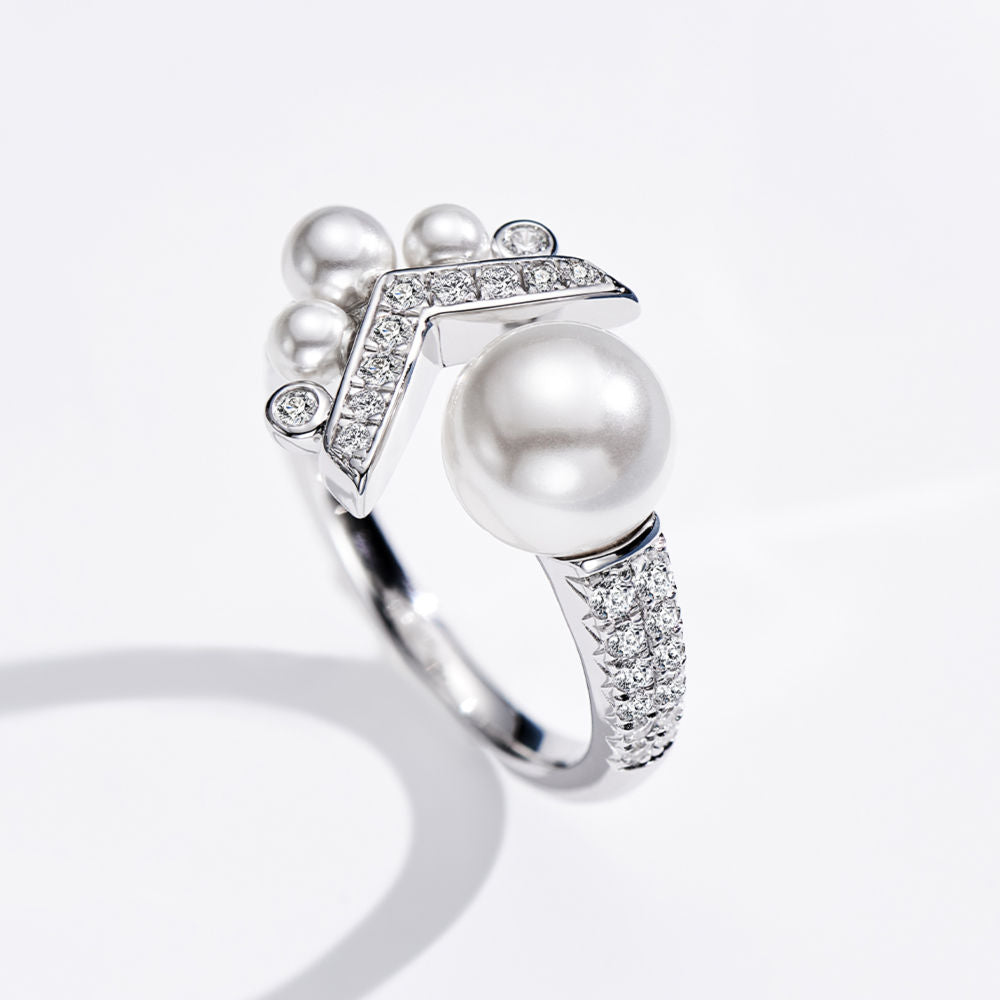 Josephine Pearl Split Ring For Women Jewelry