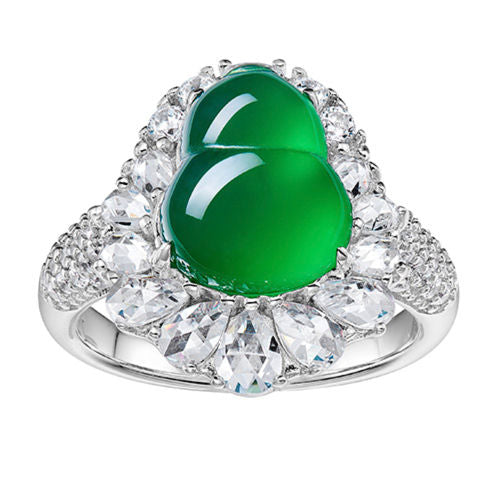 Chrysoprase Gourd Ring For Women Jewelry