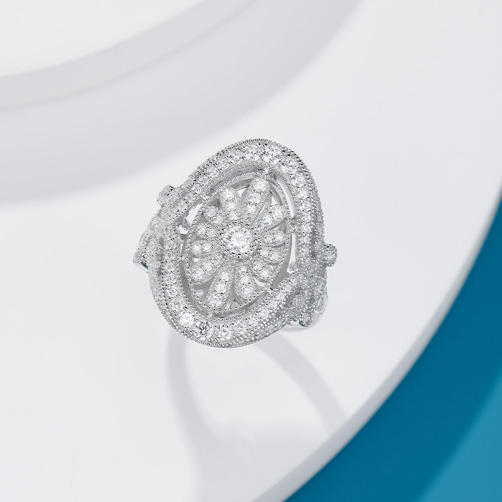Full Diamond Daisy Ring For Women Jewelry