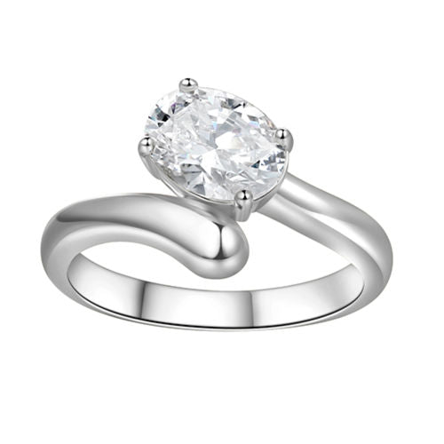 Crossed Shaped Diamond Ring For Women Jewelry