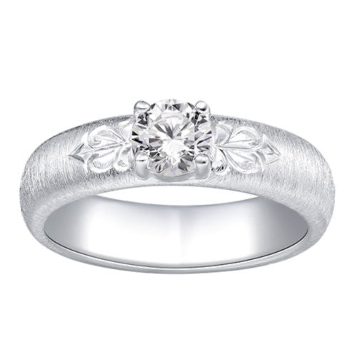 Carved And Brushed Ring For Women Jewelry