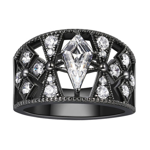 Black Lace Sword Ring For Women Jewelry