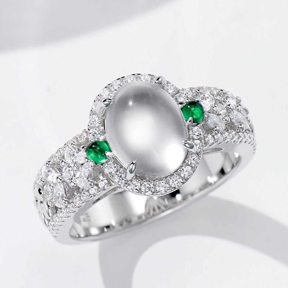 Green Bead Ring For Women Jewelry