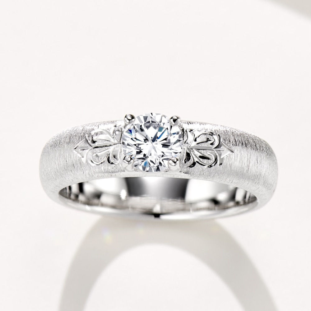 Carved And Brushed Ring For Women Jewelry