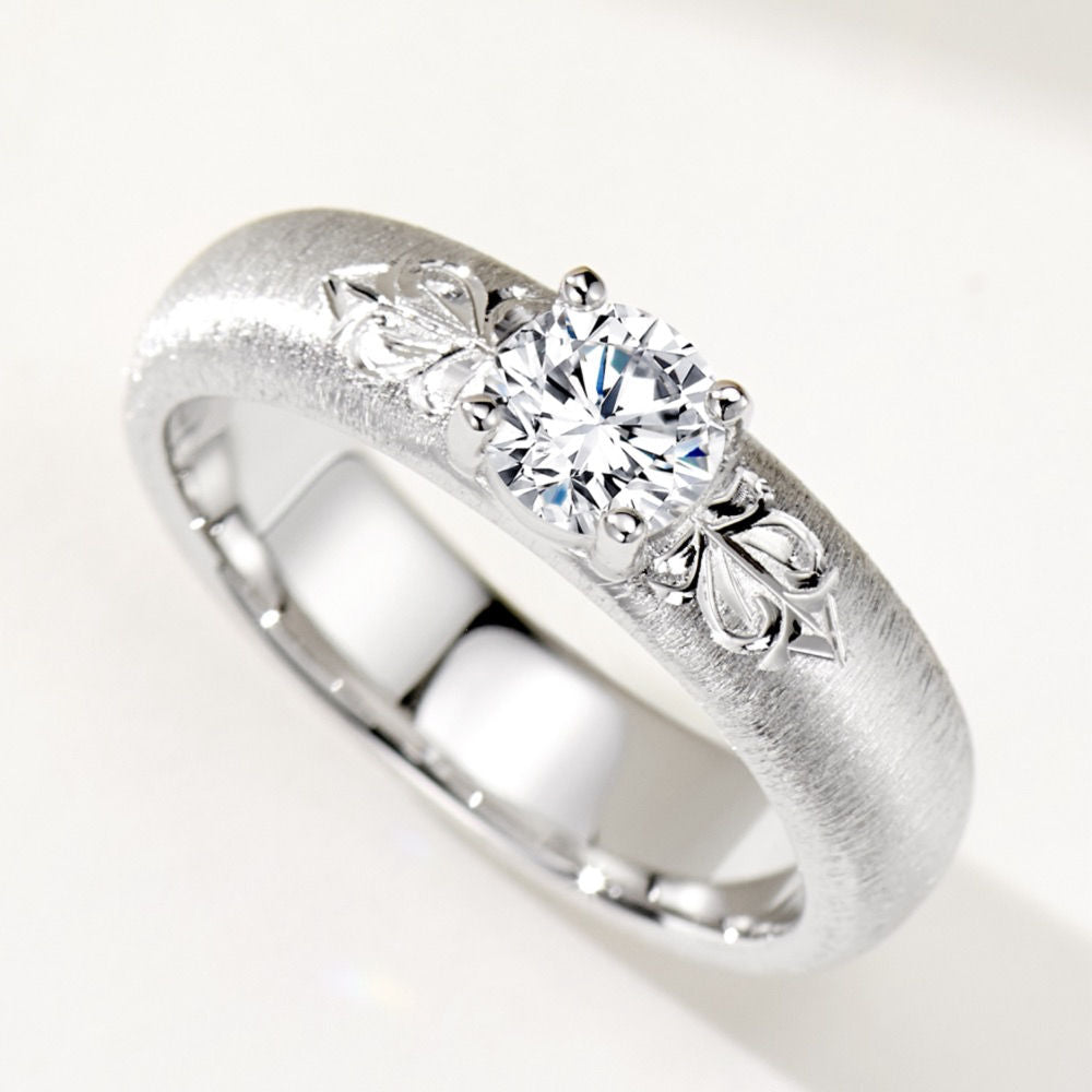 Carved And Brushed Ring For Women Jewelry