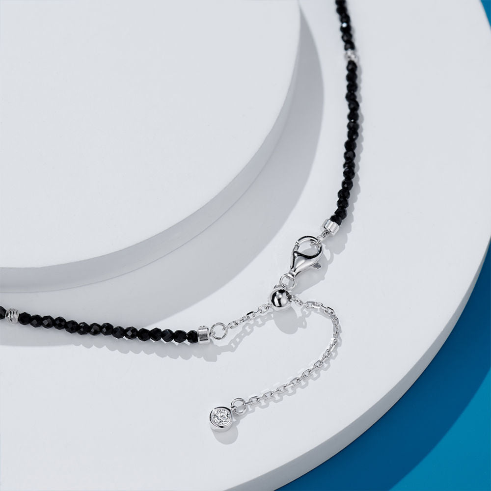Black Spinel Pearl Necklace For Women Jewelry