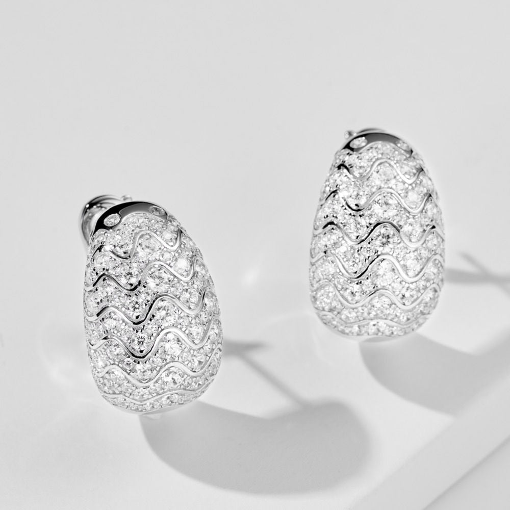 Pre-loved wavy stud earrings For Women Jewelry