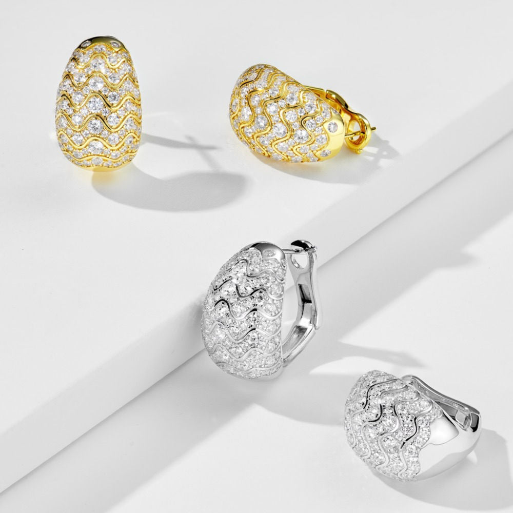 Pre-loved wavy stud earrings For Women Jewelry