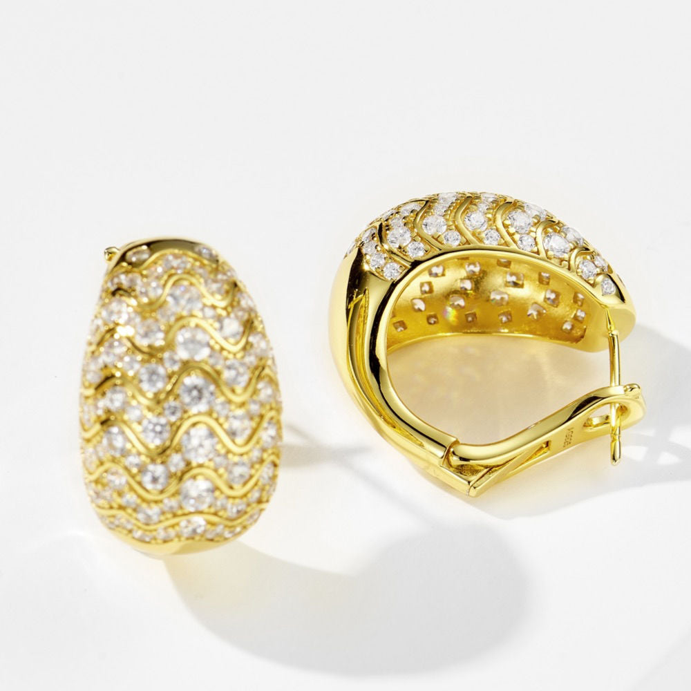 Pre-loved wavy stud earrings For Women Jewelry