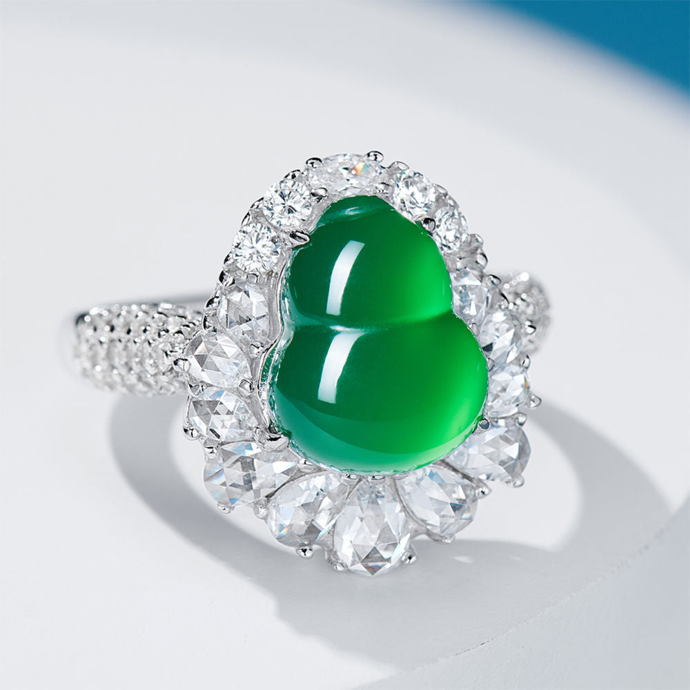 Chrysoprase Gourd Ring For Women Jewelry