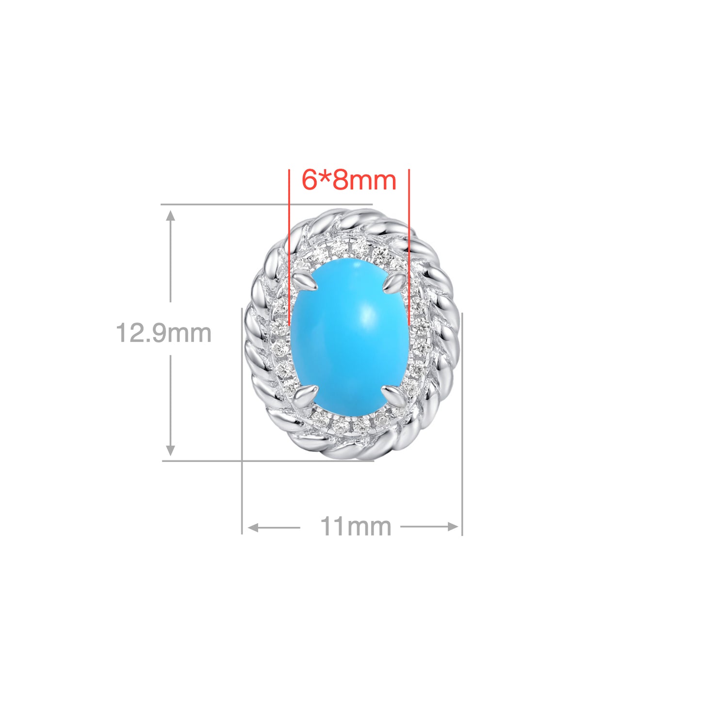 Turquoise Twist Stud Earrings For Women Jewelry