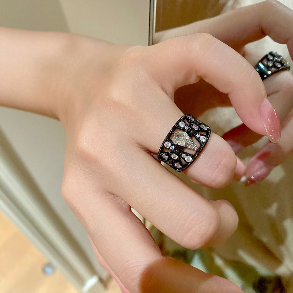 Black Lace Sword Ring For Women Jewelry