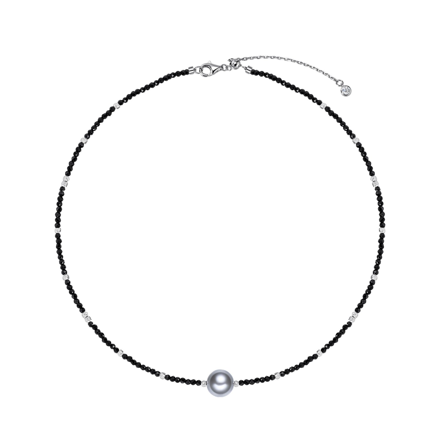 Black Spinel Pearl Necklace For Women Jewelry