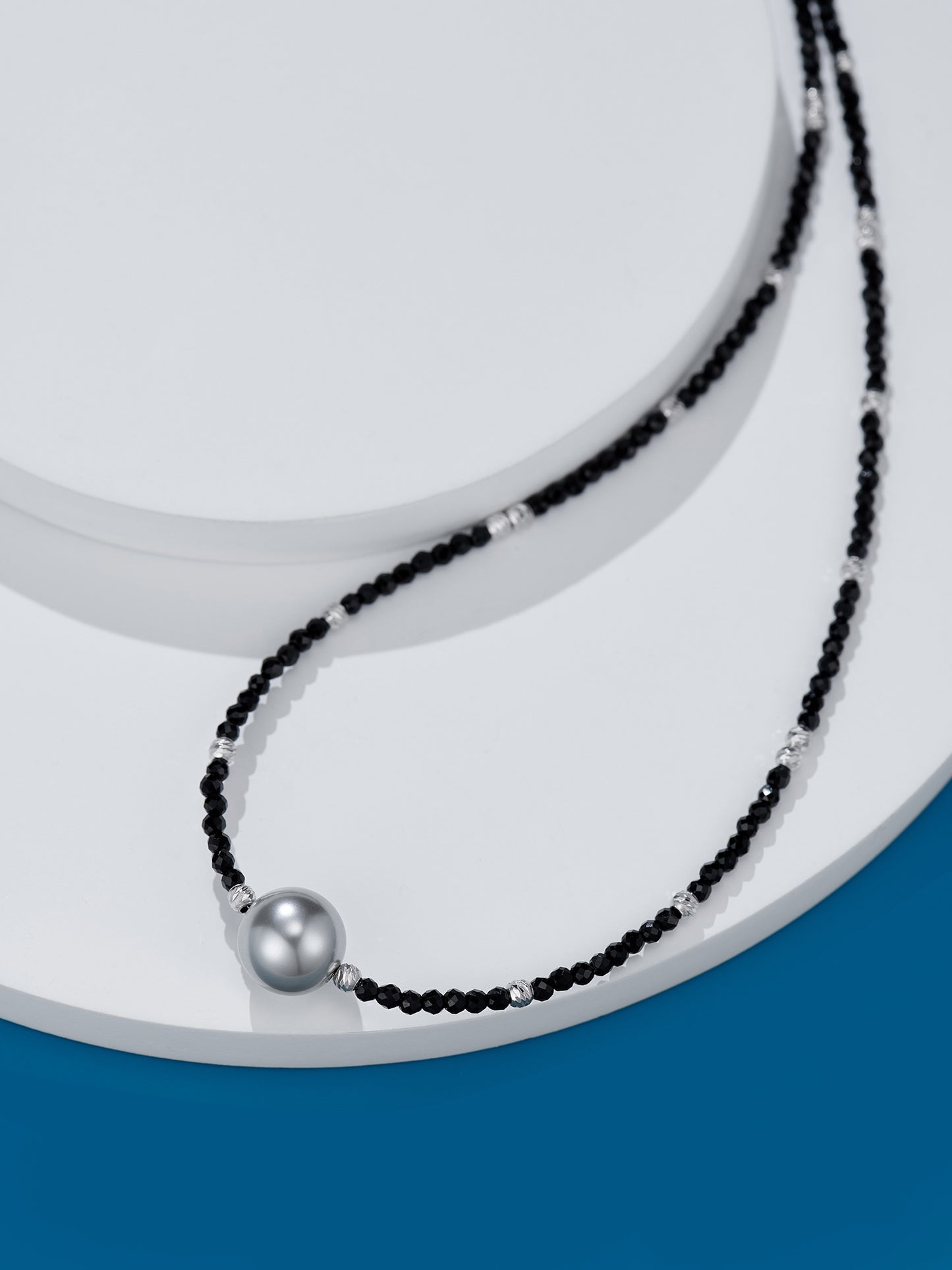 Black Spinel Pearl Necklace For Women Jewelry