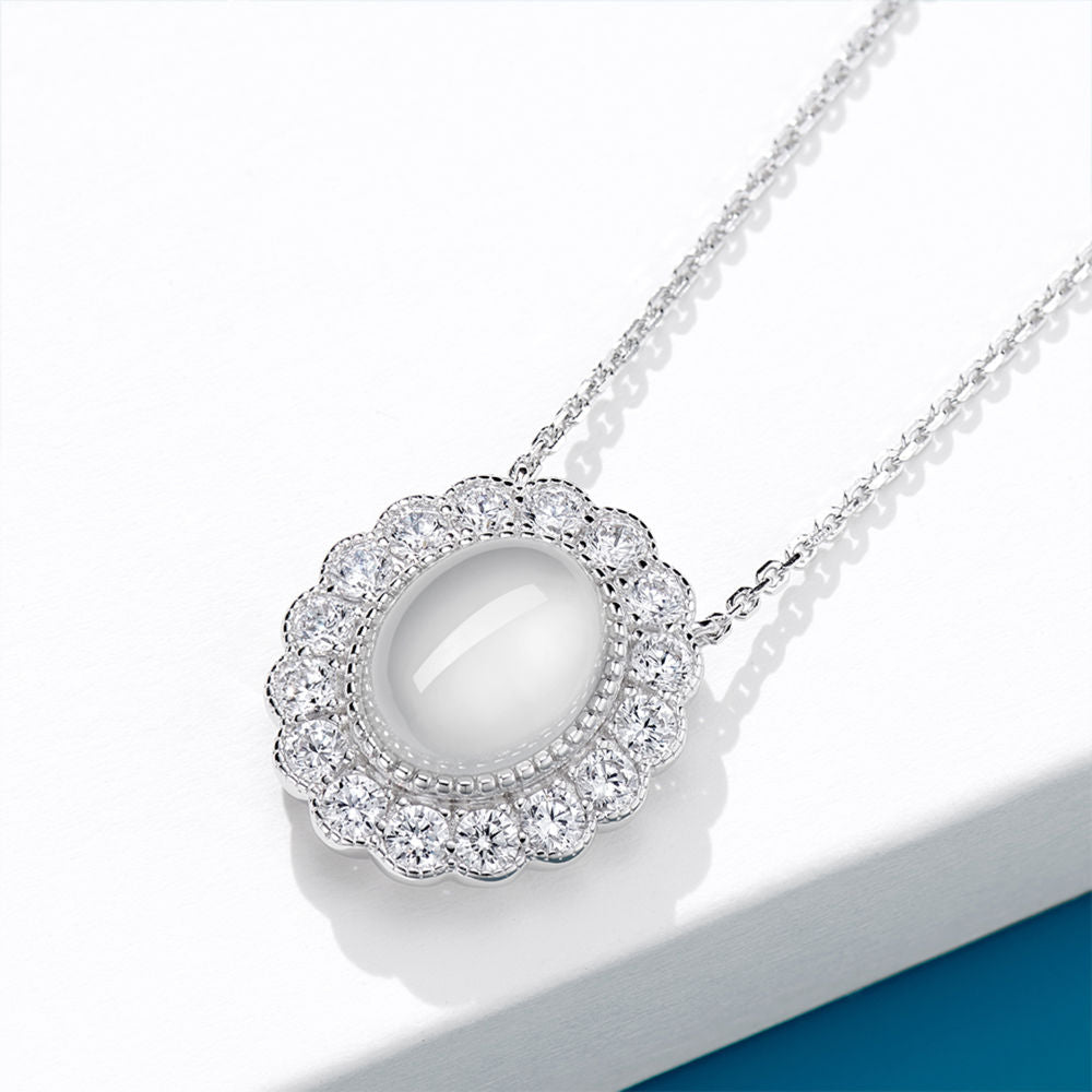 White Chalcedony Necklace For Women Jewelry