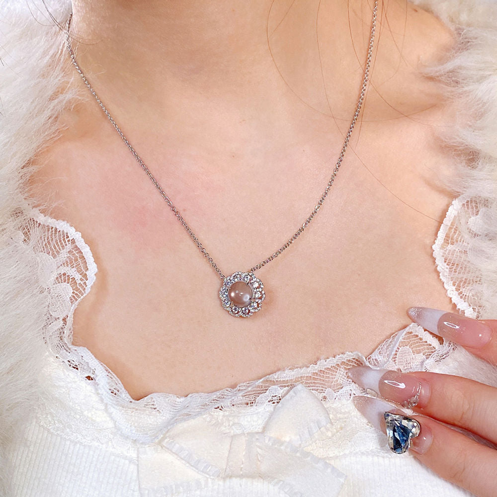 Flower Chalcedony Necklace For Women Jewelry