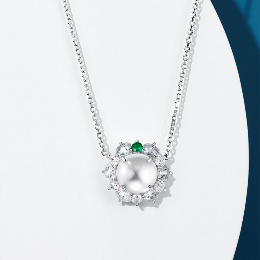 Water Foam Jade Diamond Necklace For Women Jewelry