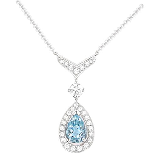 Blue Diamond Necklace For Women Jewelry